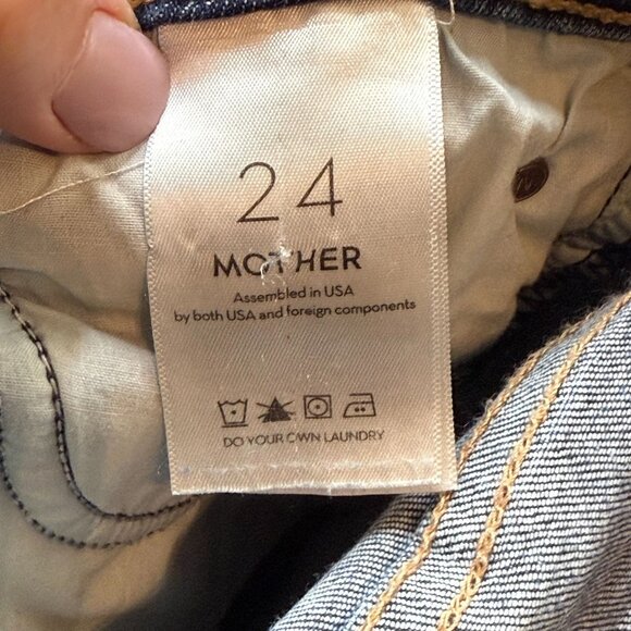 Mother Jeans High Waisted Runaway Crop In Teaming Up Raw Hem Womens Size 24 - Picture 8 of 10